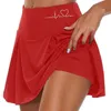 Spódnice bikini tajne kobiety Skrits lato powyżej kolan dwuwarstwowe spodenki sportowe sukienka szybkoschnące legginsy do jogi Fitness 230703