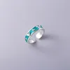 Cluster Ringe Schmetterling 925 Sterling Silber Offener Ring für Frauen Mädchen Geburtstagsgeschenk Charms Öl Tropfen Grüner Kristall Schmuck Geschenke Tropfen