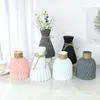 Vases Modern Flower Vase White Pink Gray Plastic Pot Basket Nordic Home Living Room Decoration Ornament Arrangement