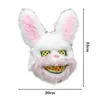 Halloween Animal Mask Plysch Bunny Killer Kanin Nallemask Halloween Party Head Cover Maskerad Cosplay Skrämmande huvudbonader L230704