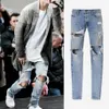 Whole Boots Jeans Mens jeans rasgados para homens Zíper inferior Jeans skinny Men MY5692235