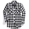 Men's Casual Shirts Men Casual Plaid Flannel Shirt Long-Sleeved Chest Two Pocket Design Fashion Printed-Button (USA SIZE S M L XL 2XL) Z230707