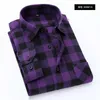 Herren-Freizeithemden Aoliwen Casual Herren Palid Hemd Flanell Baumwolle Herbst Frühling Langarm Männlich Social Fashion Hemden Slim Fit Angenehmes Material Z230705