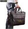 Aktentaschen Aktentaschen Herren Öl Wachsleder Antik Design Business Aktentasche Laptop Dokumententasche Fashion Attache Messenger Bag Tote Portfolio 7146 Z230704