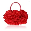 Borse da sera Borsa a fiori 3D di lusso Pochette da giorno tridimensionale Pochette da donna per cena da donna con manico in perla WY84