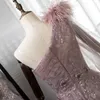 Festklänningar Rosa Sexig fjäder med en axel Elegant aftonklänning Högtidligt tillfälle Bu10101