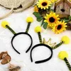 Bandanas Hair Hoops Accessories Kids Bee Antenna Headband Adult Halloween Costumes Boppers Pom Yellow Pieces Women