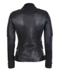 Vrouwen Trenchcoats Vrouwen Leren Jas Zwart Biker Moto Pure Lambskin Custom Fit Jas Motorfiets