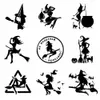 Diy Halloween Witch Flying On Broom Car Stickers Window Decor Witch Decal Vinyl Art Car Body Waterproof Auto Sticker