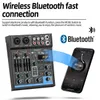 ミキサー4チャンネルミニUSBミキサーサウンドカードオーディオノイズリダースコンソールコンピューター録音Bluetooth 48Vファントムパワー