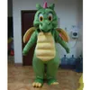 2018 Fabbrica diretta Personaggio dei cartoni animati per adulti simpatico drago verde Costume della mascotte Costume da festa di Halloween288F
