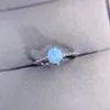 Кластерные кольца Красивое солистое кольцо Larimar 925 Стерлинговое серебро 6 мм натуральное взаимодействие для подарока