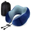 枕USHAPE TRAVEL PILLOW PURE MEMORY FOAM NECK PILLOW for Airplane Office NAP Cervical Flight Sleeping Head Neck Support