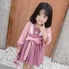 민족 의류 소녀 한피 중국 스타일 어린이 레트로 자수 스커트 어린이 탕 슈트 vestido chino 드레스 2023 Cheongam
