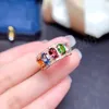 Imitação de imitação natural anéis de cristal de tesouro mulheres anel de linha única colorida tesouro aberto anel