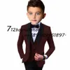 Anzüge Jungenanzug Hochzeit Smoking Kinder Jacke Hose Weste 3-teilige Modekleidung Kind Slim Fit Komplette Kleidung Blazer SetHKD230704