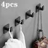 Lådor svart selfadhesive väggkrok för hängande nycklar kläder hängande dörr mantel krok rack handduk hållare badrum lagring tillbehör