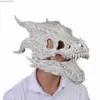 Halloween LaTex Mask Simulation Mask Mask Mask Stet Dinosaur Latex Animals Moving Pacifier Mask Funder Funder for Kids L230704