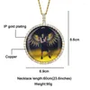 Chaînes personnalisées Po mémoire médaillons cercle pendentif collier avec corde chaîne Hip Hop bijoux personnalisé Zircon cubique cadeau