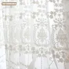 Шторы Высококачественные белые вышивки Цветочные ширмы Европейский стиль Вуаль Тюль Прозрачная для спальни Гостиная Окна Занавески Шторы