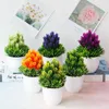 Decorative Flowers 1Pcs 19cm Artificial Plants Potted Fake For Office Home Living Room Outdoor Indoor Decor In Retro Pot Garden With Basin