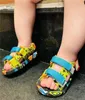 Sandals Melissa Colorful Contrast Children's Sandals Baby Kids Canvas Button Flat Bottom Sandals Boys Girls Roman Beach Shoes Jelly Shoe 230703