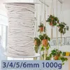Kiwarm 3 4 5 6 мм 1000 г белый хлопок для плетеной шнурной веревки DIY Домашние текстильные аксессуары