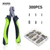 Fishing Accessories Booms CP2 Crimping Pliers with 300Pcs set for Single Double 6 Size Line Barrel Sleeves Tools 230704