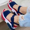 2023 New Women Sandals Peep Toe Solid Color Buckle Woman Wedge Sandal Summer Comfort Casual Shoes Platform Female Sandals L230704