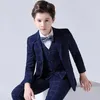 Suits Top Quality Big Boys Suit For Wedding Teenager Kids Formal Tuxedo Dress Children Photograph Blazer Party Performance CostumeHKD230704