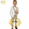 Костюмы для мальчиков костюм 3 куски свадебной смокинг -каркас для вечеринки брюки жилет детской пиджак набор заостренного отворота формальный индивидуальный детский