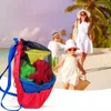Sacchetti portaoggetti in rete da spiaggia all'aperto per bambini sabbia lontano schienali pieghevoli portatili per bambini giocattoli da spiaggia borsa per vestiti giocattoli borse per organizer Q273