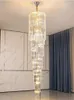 Lampadari Deluxe Villa Stair Light Long Chandelier Home Duplex Building In Living Room Loft Crystal