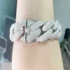 디자이너 보석 세련된 새로운 디자인 28mm 두께의 무거운 VVS Moissanite Diamond Miami Cuban Bracelet Iced Out