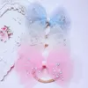 Hair Accessories Boutique 15pcs Pearl Beads Tulle Bow Headbands Bowknot Soft Hairbands Born Headwear Princess For Tutu Skirt