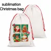 Sublimation Blank Santa Sacks DIY Personalized Drawstring Bag Christmas Gift Bags Pocket Heat Transfer