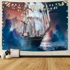 Tapestries Sea and ocean scenery decoration tapestry Pirate ship and warship decoration tapestry Home background decoration tapestr