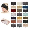 Hörselkåpor Lägg till fluffstil 21 färger Stickad Twist Pannband Kvinnor Vintersport Öron Varmare Head Wrap Hårband Modeaccessoarer