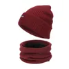 Berety Czapka zimowa Zestaw szalików - Polar Ciepły dzianinowy ocieplacz na szyję Thermal Beanie Czapki Outdoor Women