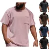 Men's T Shirts Fashion Spring And Summer Casual Short Sleeved Round Neck Corduroy Solid Color Shirt Men Compression Long Sleeve