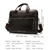 Briefcases WESTAL Men's Briefcases Messenger Bag Men's Genuine Leather 14'' Laptop Bag Man Leather Office Business Bags for Document 8572 230703