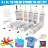 Decorating Tie Dye Kit 6/8/10colors Textile Fabric Paints Colorful Tie Dying with Rubber Bands Gloves Diy Clothing Graffiti Dye Paint Kit