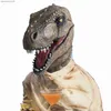 Dinozor Maskesi Dinozor Oyuncakları Baş Kafa Ağız Lateks Korku Dinozor Headgear Dinge Mask Dinozor Masque Velociraptor Lateks Headgear L230704