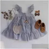 Robes De Fille Fille Filles Robe De Plage D'été Volants Dentelle Enfants Tutu Jupe Pour Boho Vêtements Tout-petit Jouer Vêtements Enfants Drop De Dhpsz