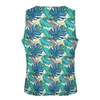 Mens Tank Tops Exotic Tropical Print Top Man Palm Leaves Workout Oversize Beach Muscle Design Sleeveless Shirts