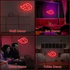 Veilleuses Nuage Signe Dimmable Rouge Signes De Jeu pour Chambre Adolescent Salle De Jeux Décoration Murale USB Alimenté LED Personnalisé Neon Light HKD230704