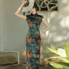 Vêtements ethniques femmes été Cheongsam rétro Style chinois Vintage robe trapèze mince élégant Qipao fête orientale S à XXL