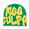 mea culpa hat Luxury cap designer black white beanies culpas y2k warm letter print exaggerate winter ins leisure tradition fun day beanie yellow MZ09 C23