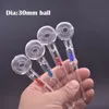 En gros Dia 30mm Boule Verre Brûleur À Huile Tuyau Épais Pyrex Fumer Tuyaux Coloré Diamant Test Paille Tube Brûleurs pour Eau Bong Accessoires