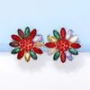 Boucles d'oreilles pendantes JURAN coloré cristal goujon mode strass marguerite pour les femmes 2023 tendance déclaration luxe bijoux en gros